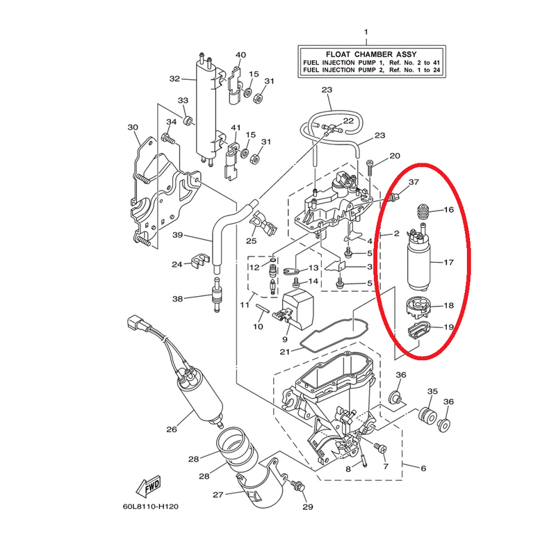 Fuel Pump for Yamaha Outboard F200 2002-2018, Replaces 69J-13907-00-00, 69J-13907-01-00, 69J-13907-02-00 - fuelpumpfactory